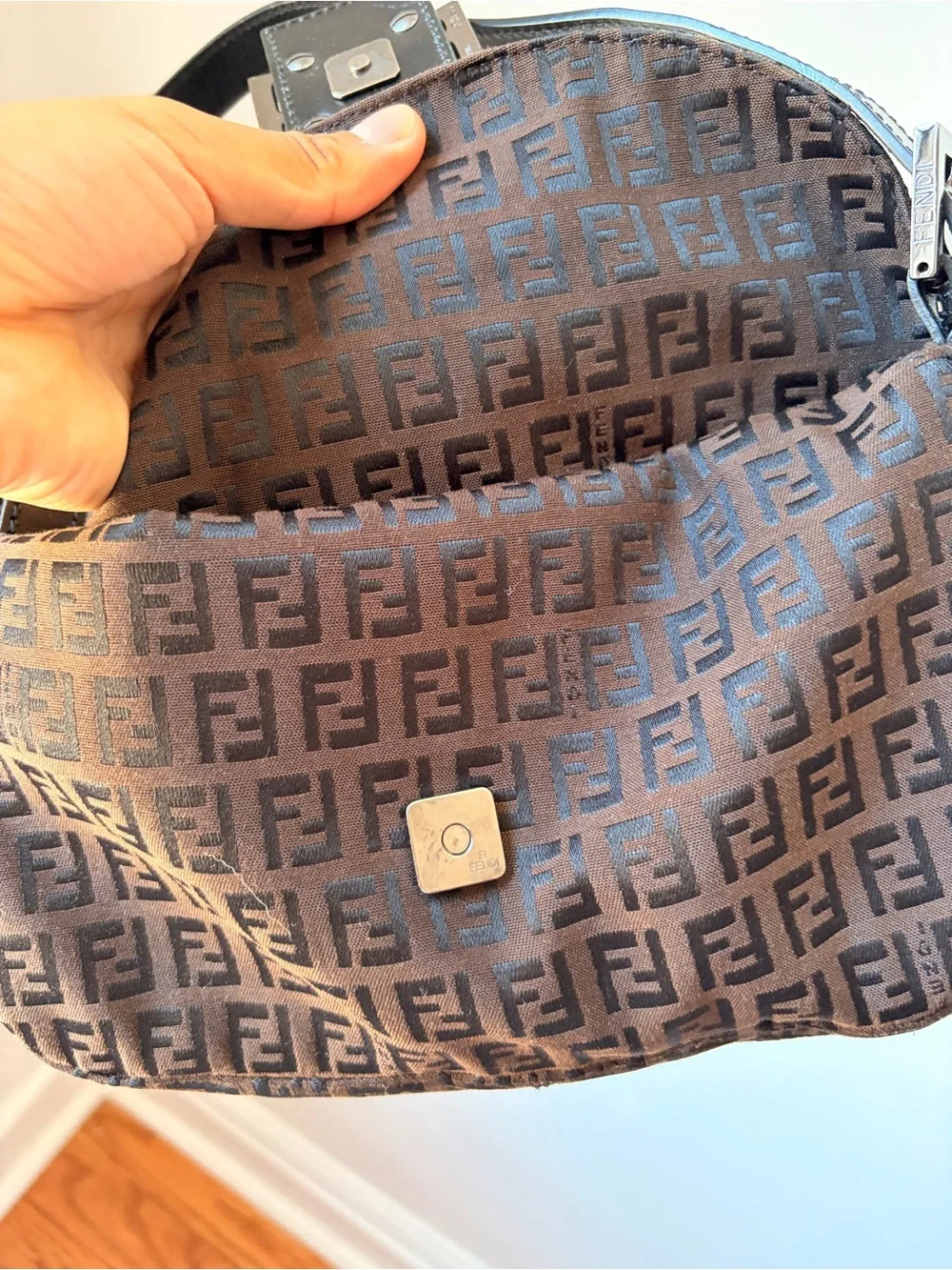 Vintage Fendi Baguette Zucchino Double Flap - Picture 7 of 13
